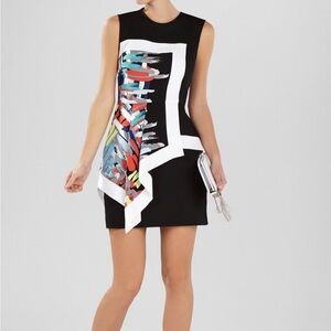 BCBG MaxAxria Abstract Print Black Dress size 4